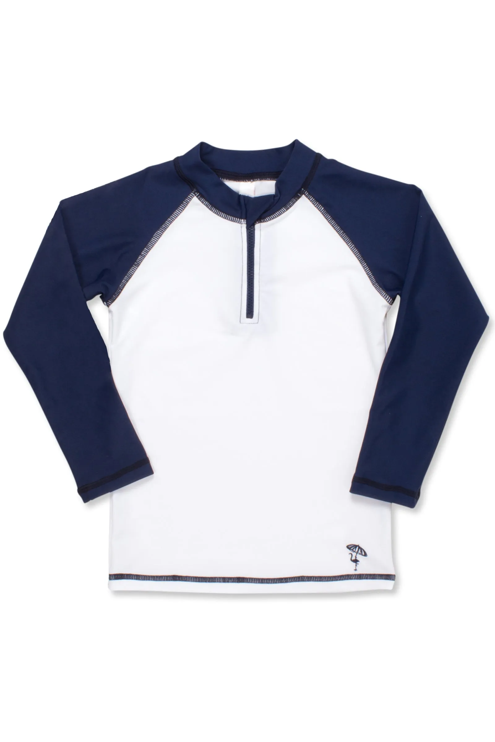 Jungen-Rashguard - Marineblau/Weiß