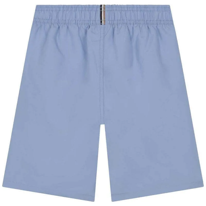Blaue Badelatschen für Jungen mit Logo