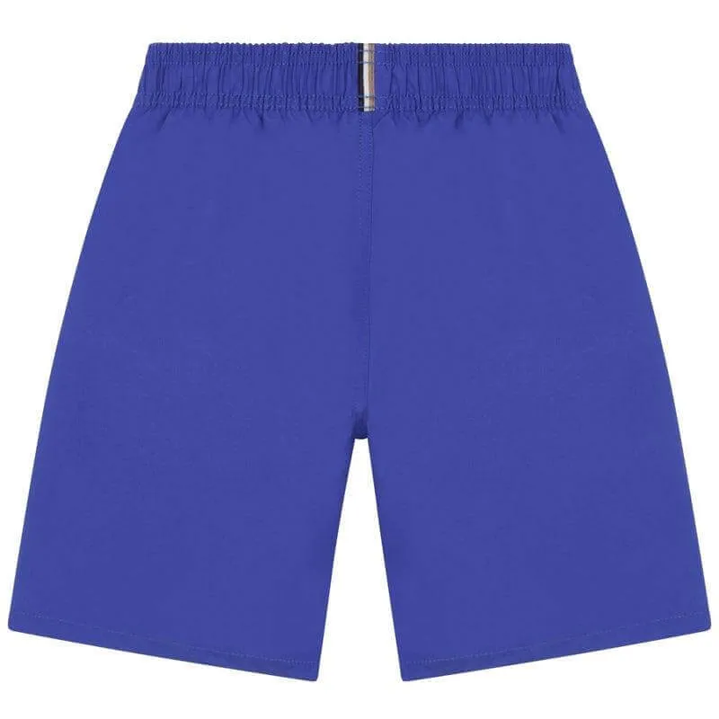 Blaue Badelatschen für Jungen mit Logo