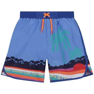 Badehose für Jungen mit Palmenmuster in Blau