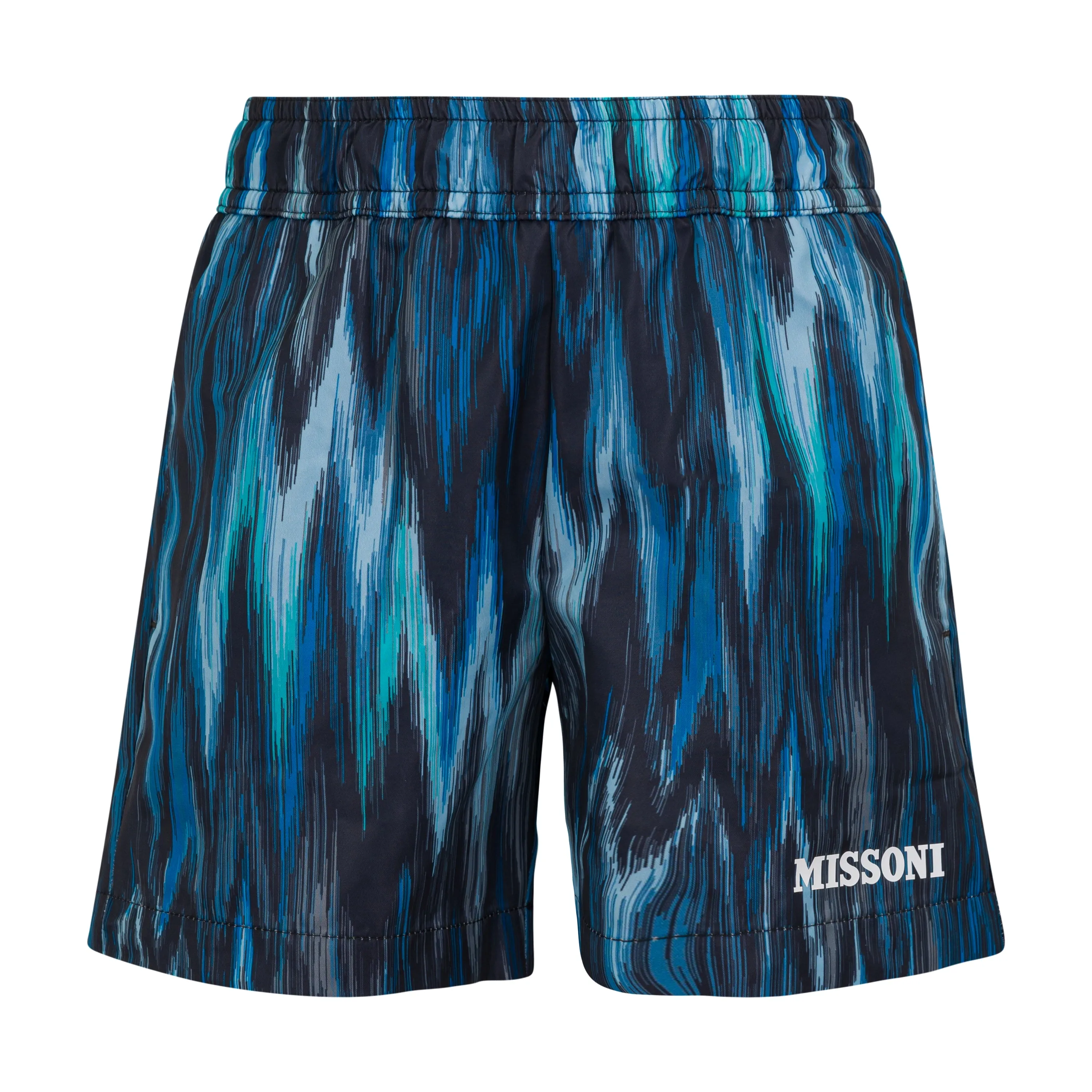 Blaue Swimshorts für Jungen im Tie-Dye-Design