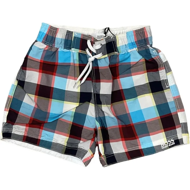 Jungen Check Mehrfarbige Badeshorts