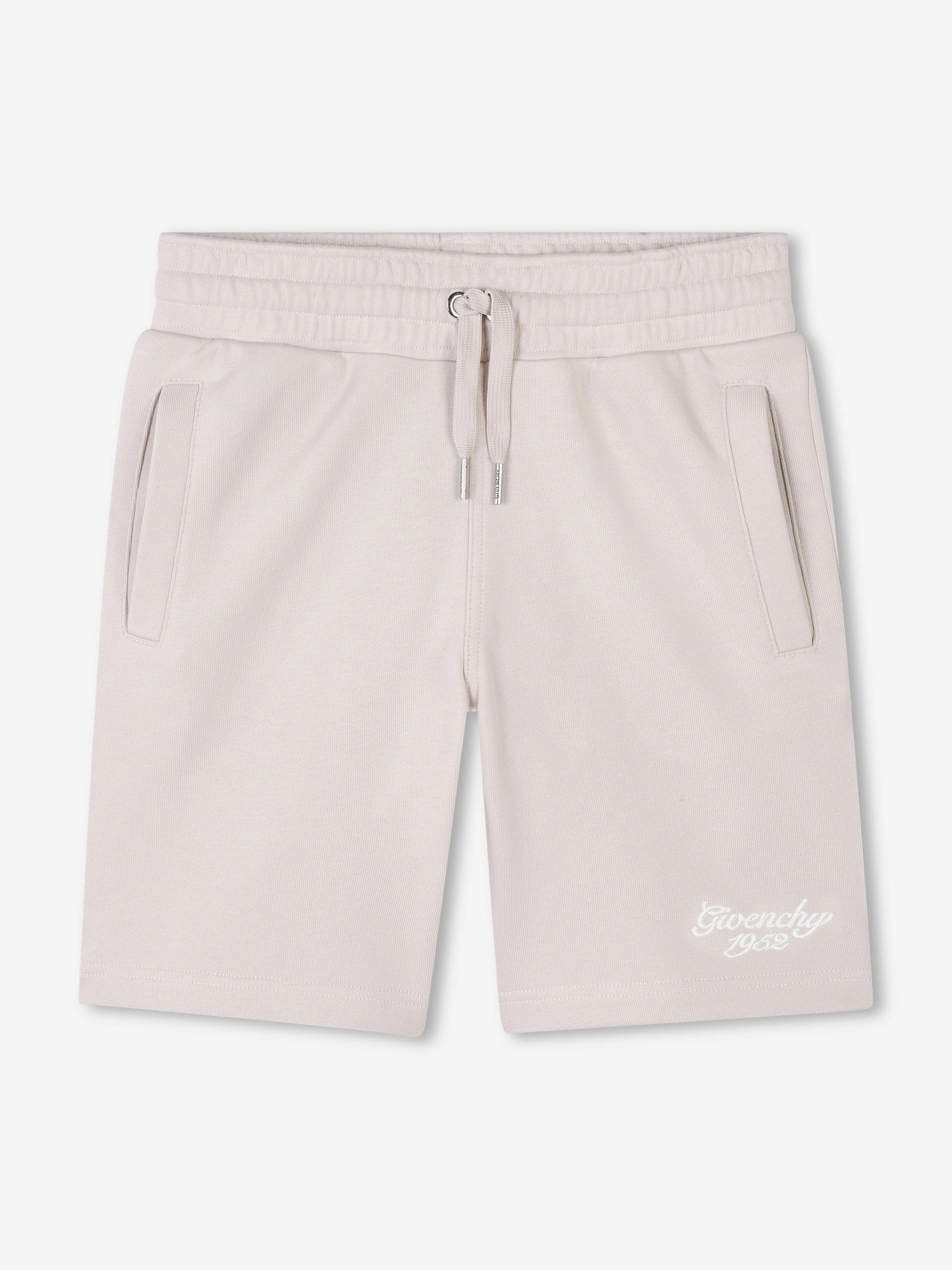Beige Shorts für Jungen mit besticktem Logo