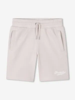 Beige Shorts für Jungen mit besticktem Logo