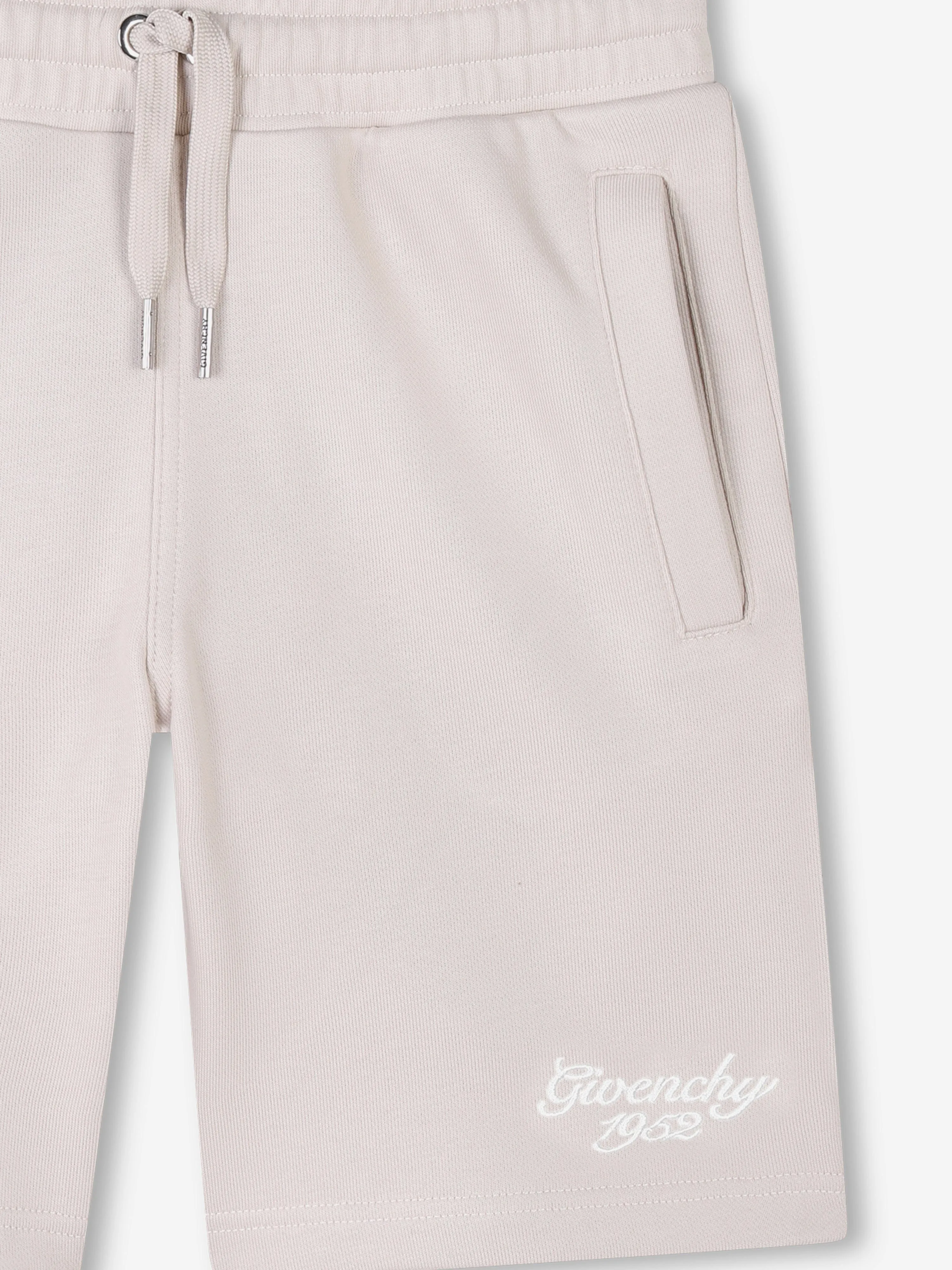 Beige Shorts für Jungen mit besticktem Logo