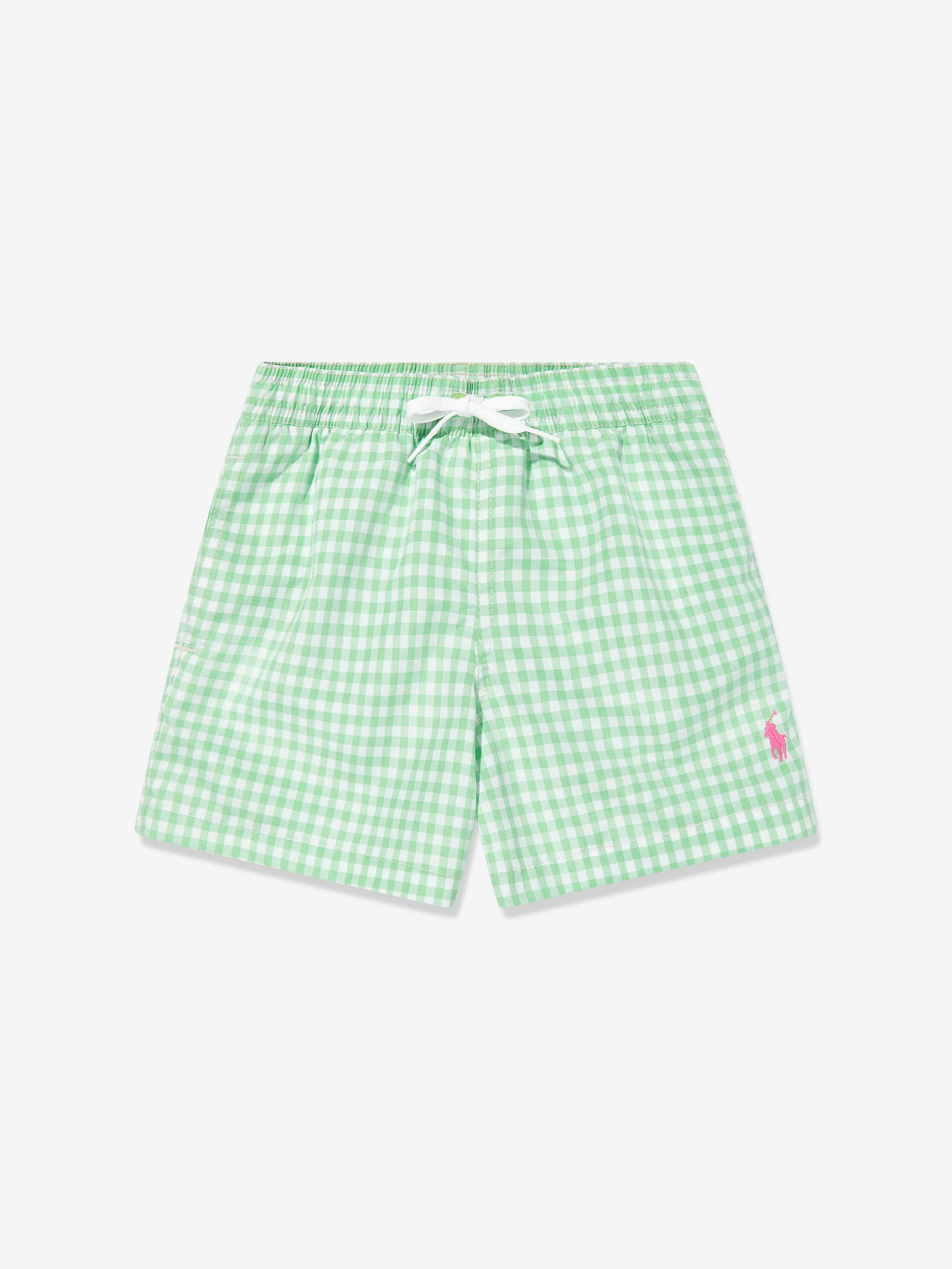 Gestreifte Badehose für Jungen in Grün