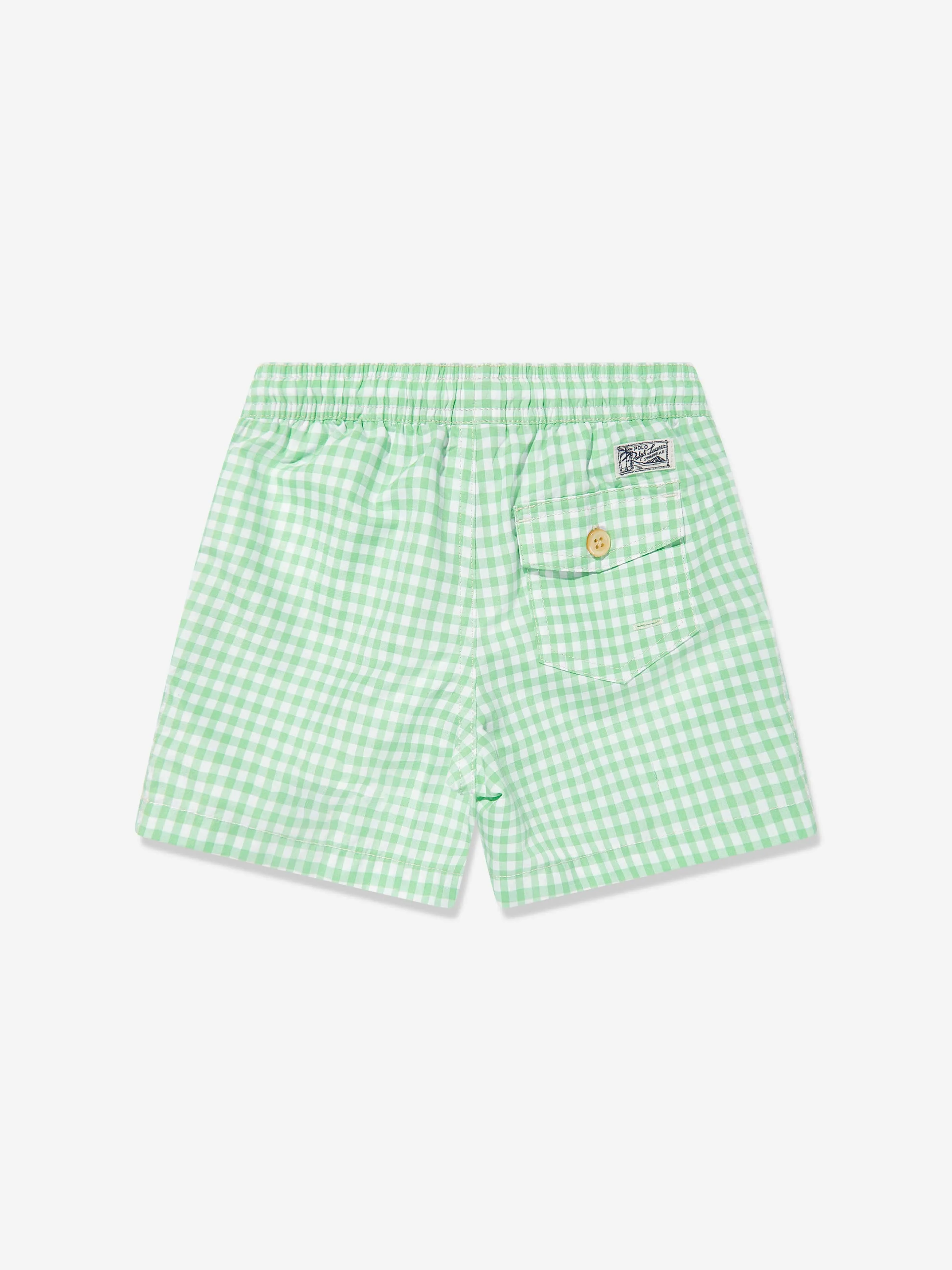Gestreifte Badehose für Jungen in Grün