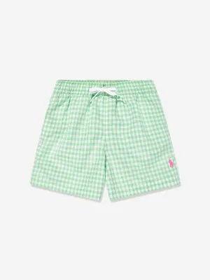 Gestreifte Badehose für Jungen in Grün