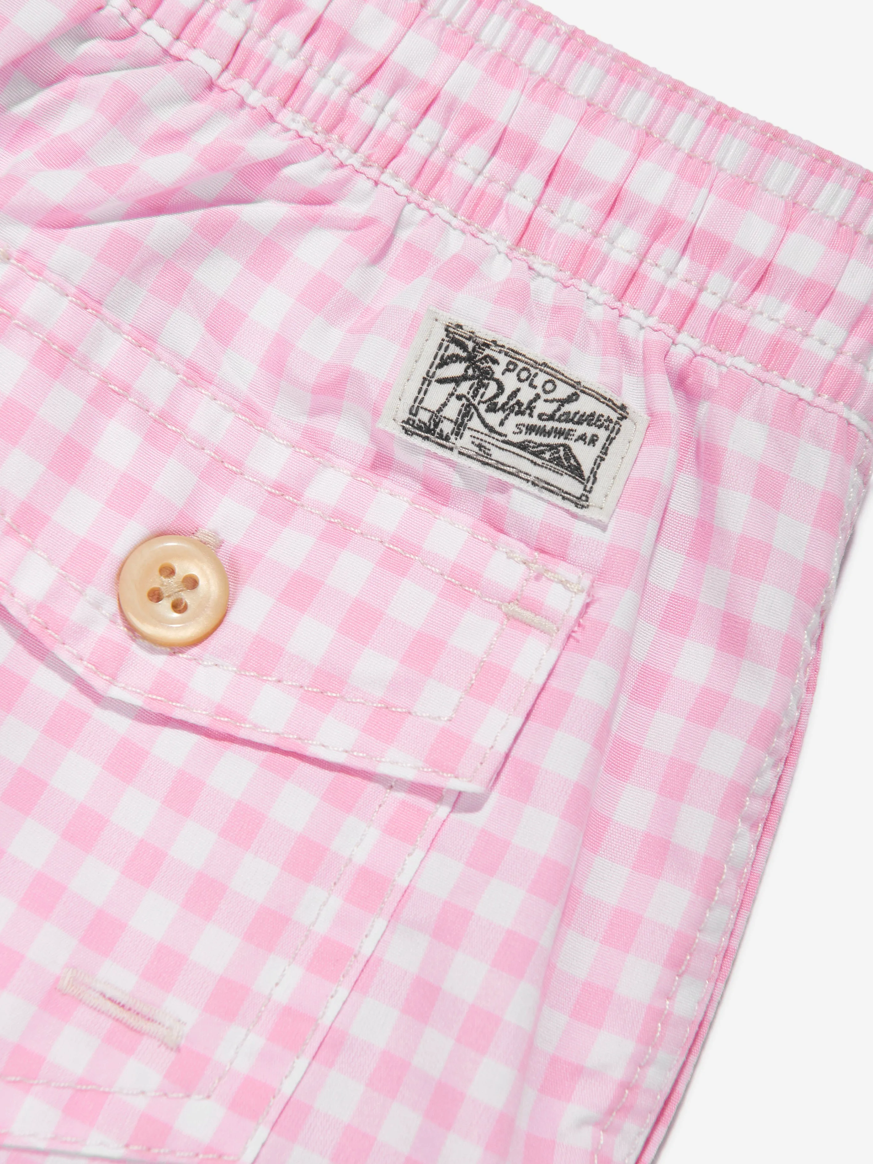 Gingham Badeshorts für Jungen in Rosa