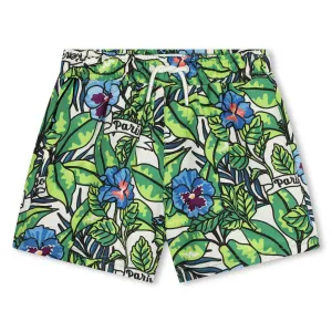 Jungen Grüne Boke Blume Badeshorts