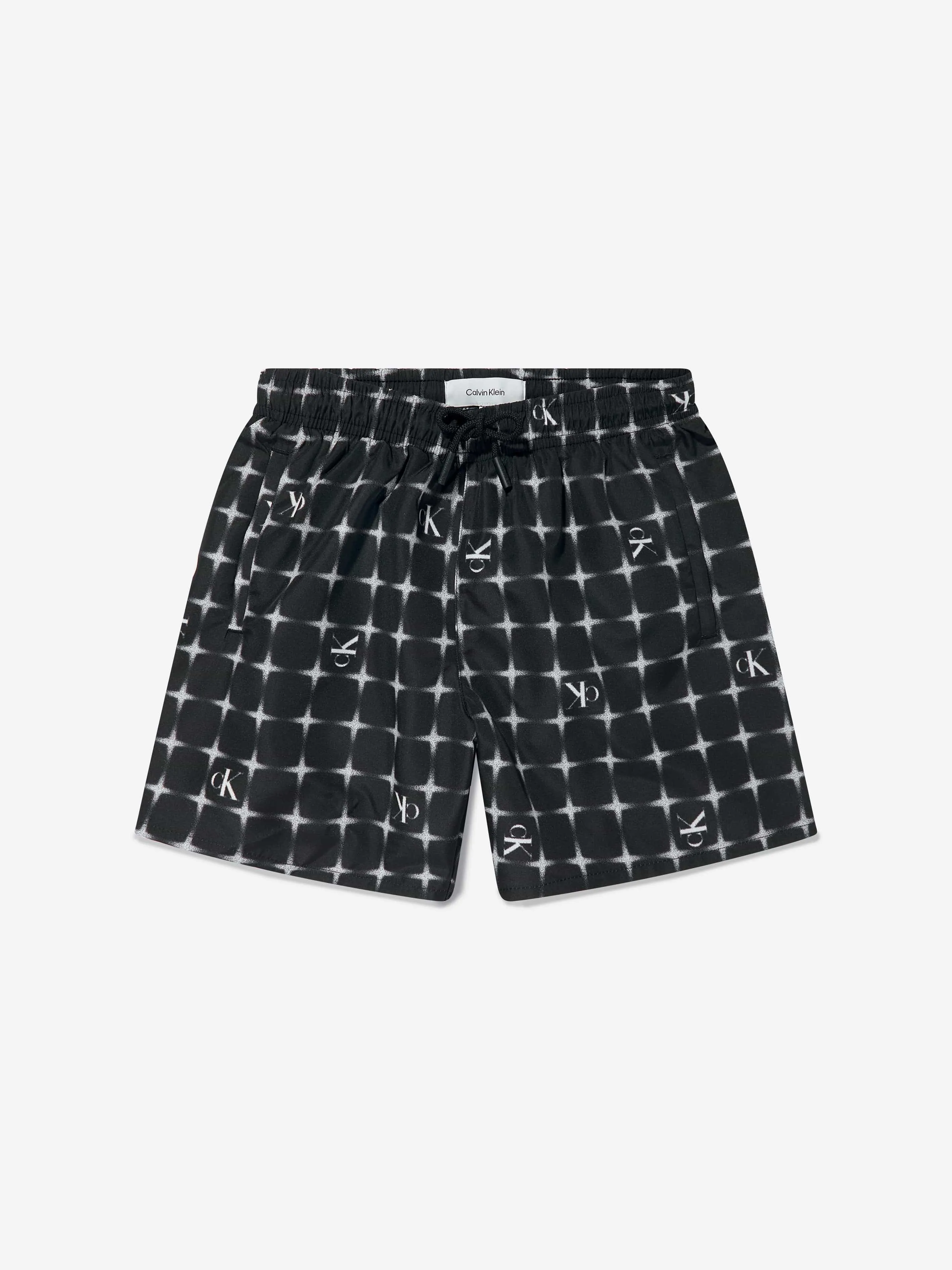 Jungen Badehose mit Logo-Print in Schwarz