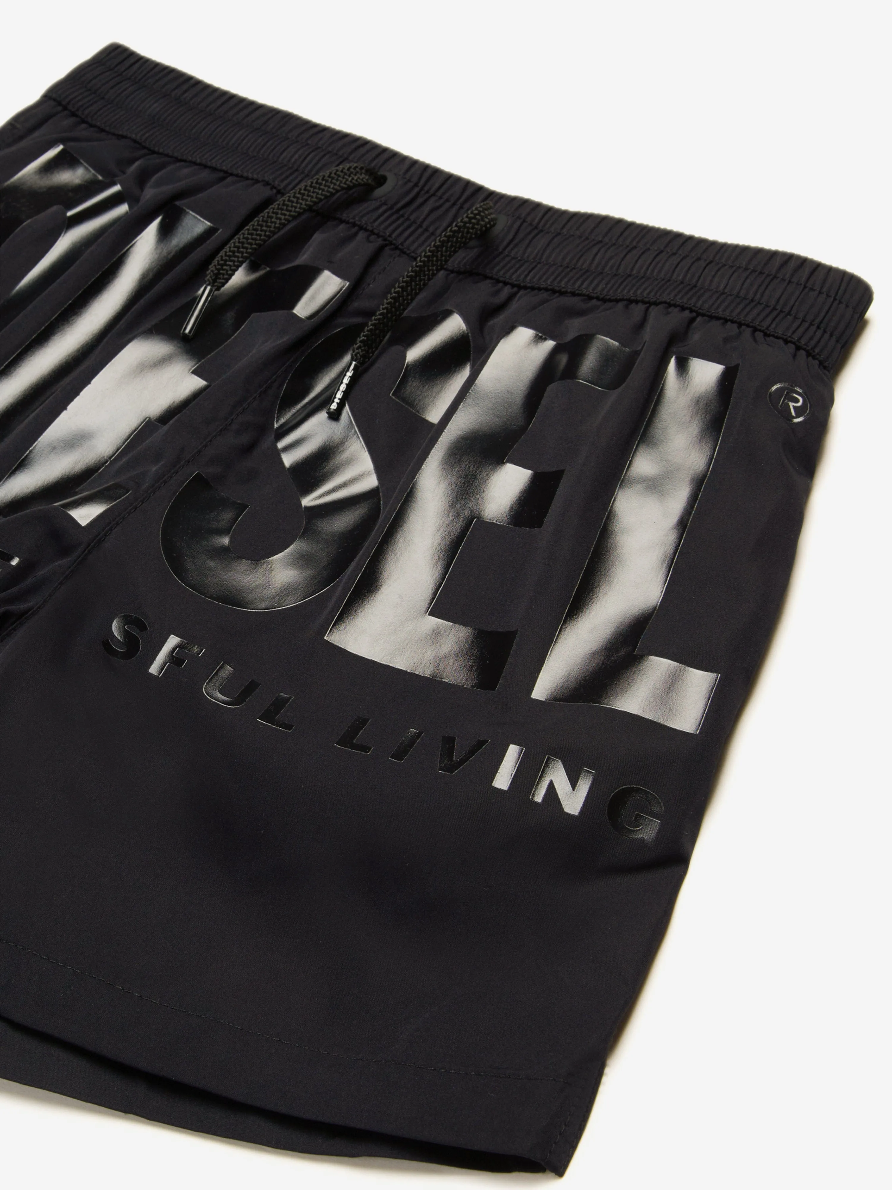 Jungen Logo Badeshorts in Schwarz