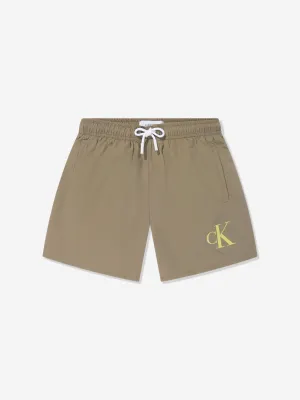 Jungen Logo Badeshorts in Grün