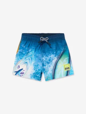 Boys Niko Surf Art Chill Badeshorts in Blau (UPF50 )