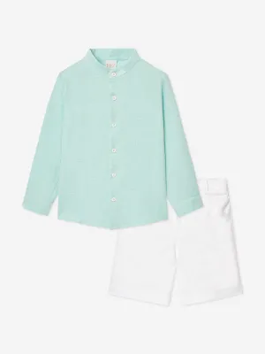 Jungen-Shirt und Shorts-Set in Grün