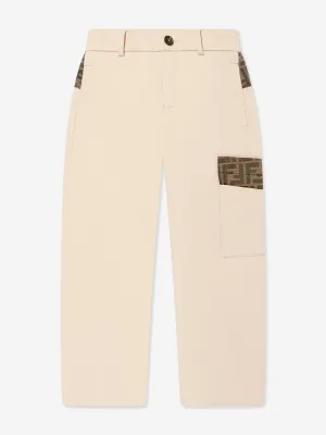 Jungen Stretch-Gabardine-Hose in Beige