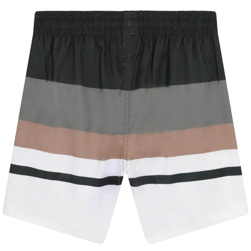 Jungen Streifen Khaki Badeshorts