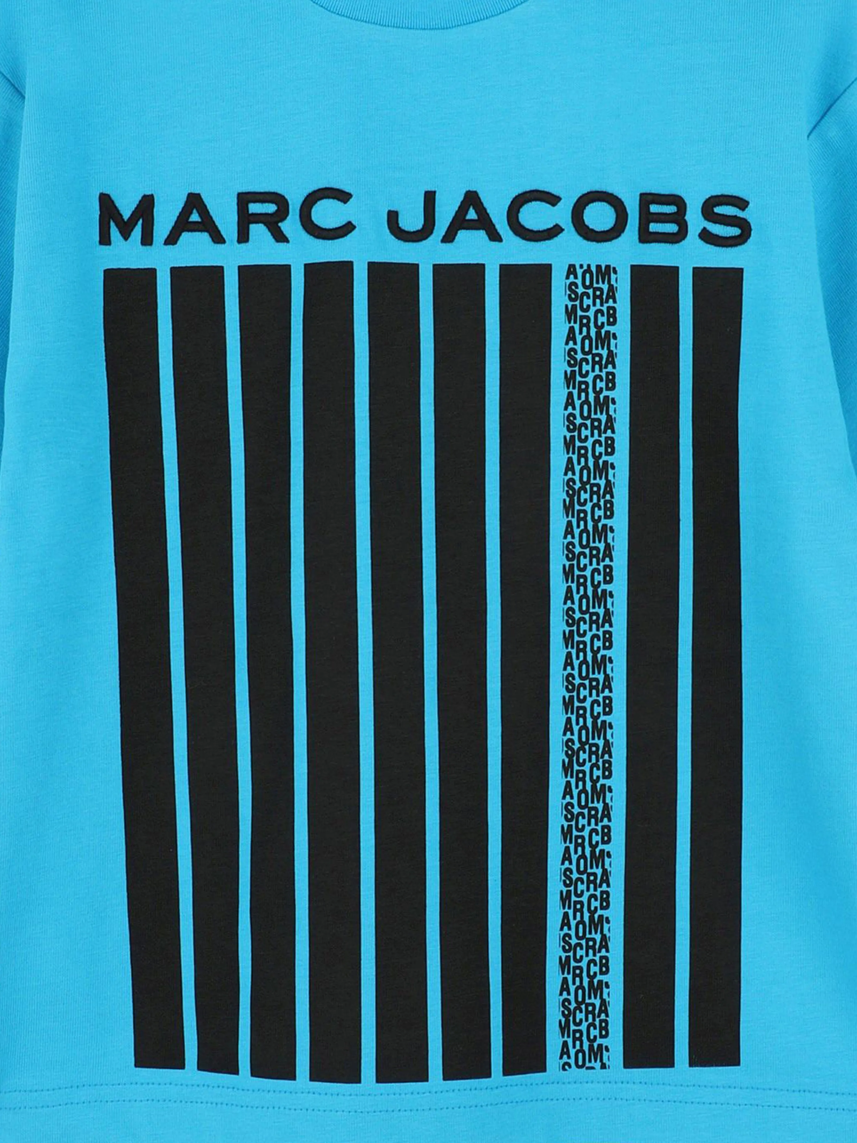 Blaues gestreiftes Logo-Print T-Shirt für Jungen