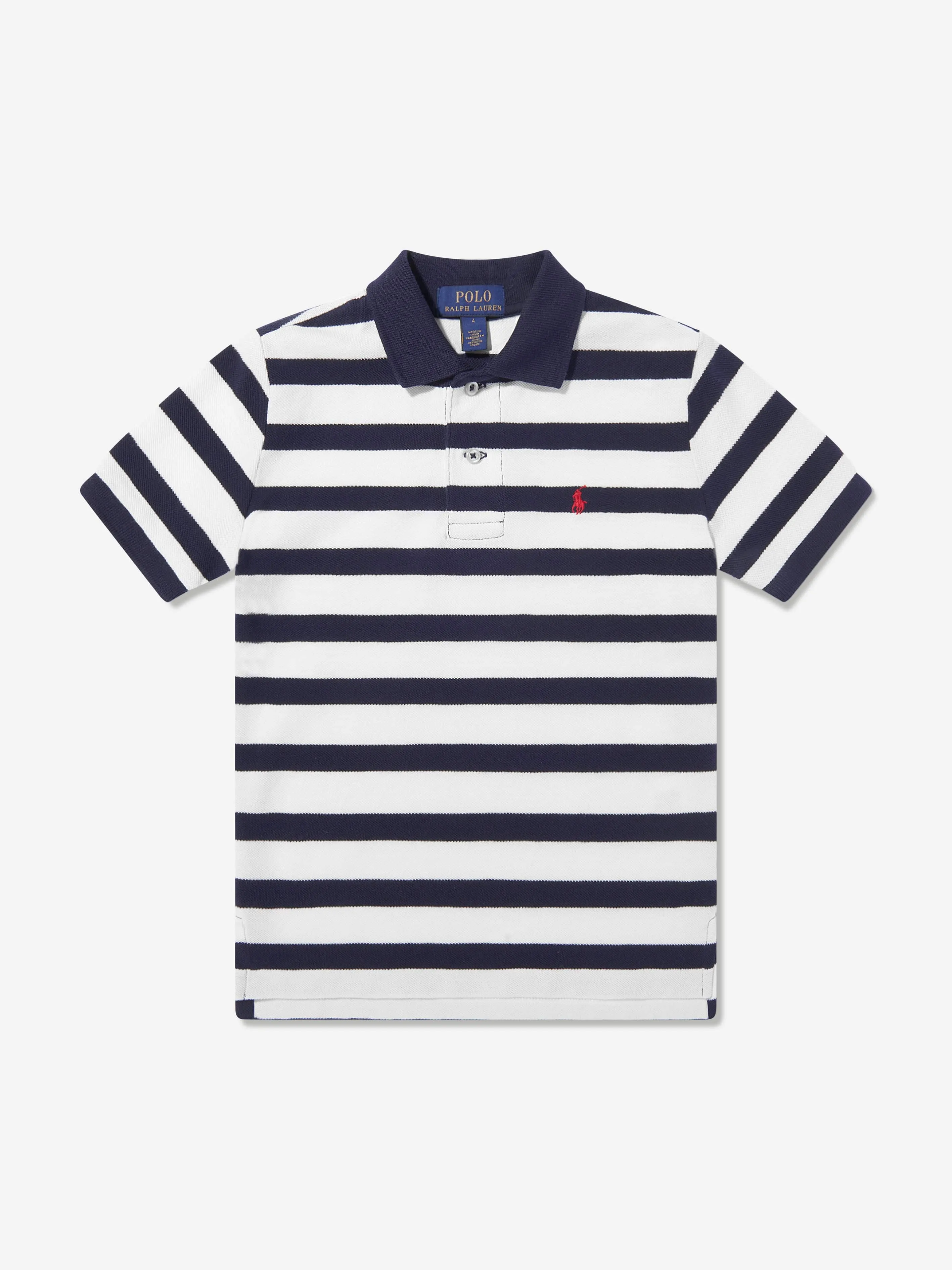 Gestreiftes Polohemd für Jungen in Marineblau