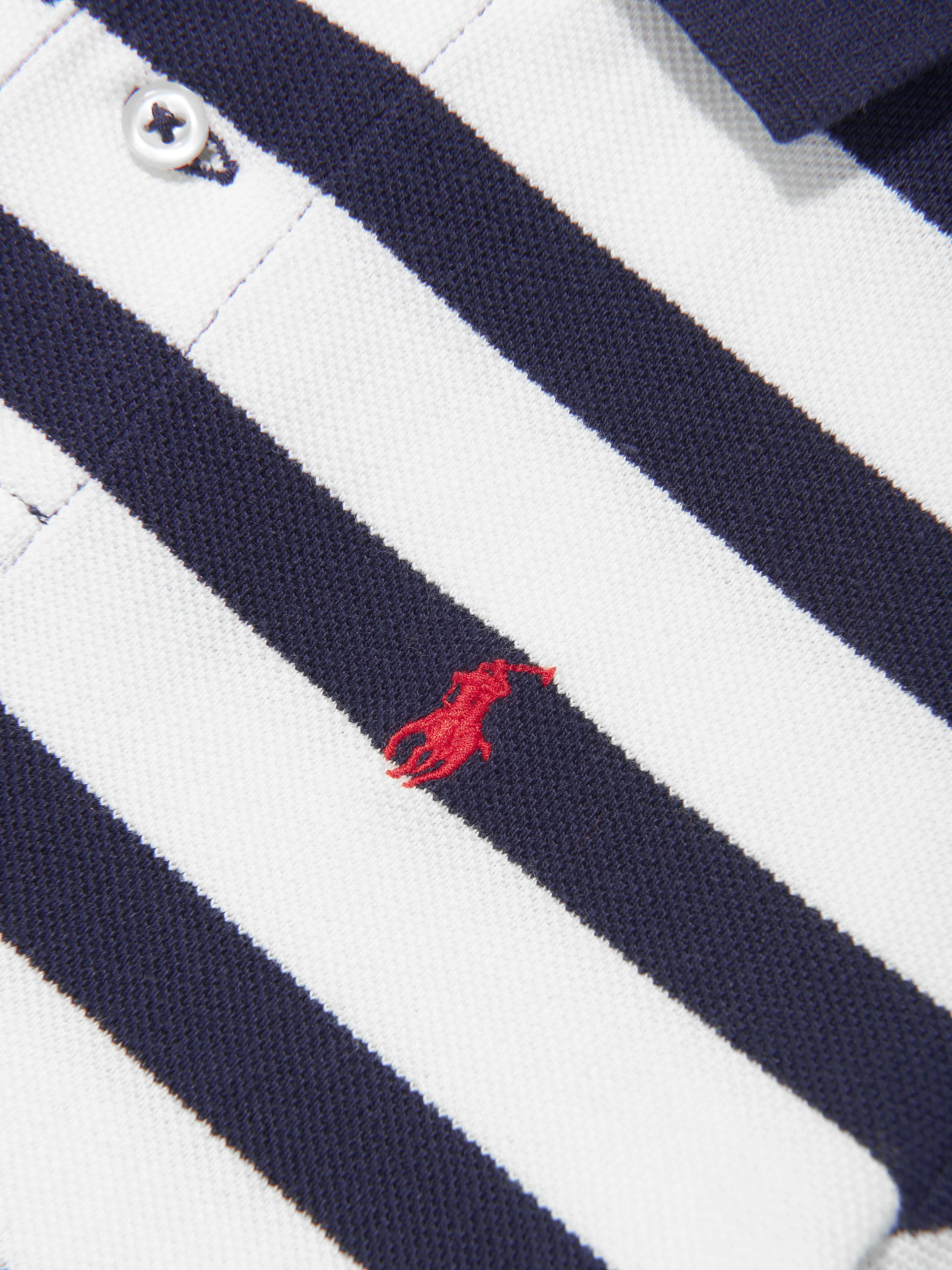 Gestreiftes Polohemd für Jungen in Marineblau