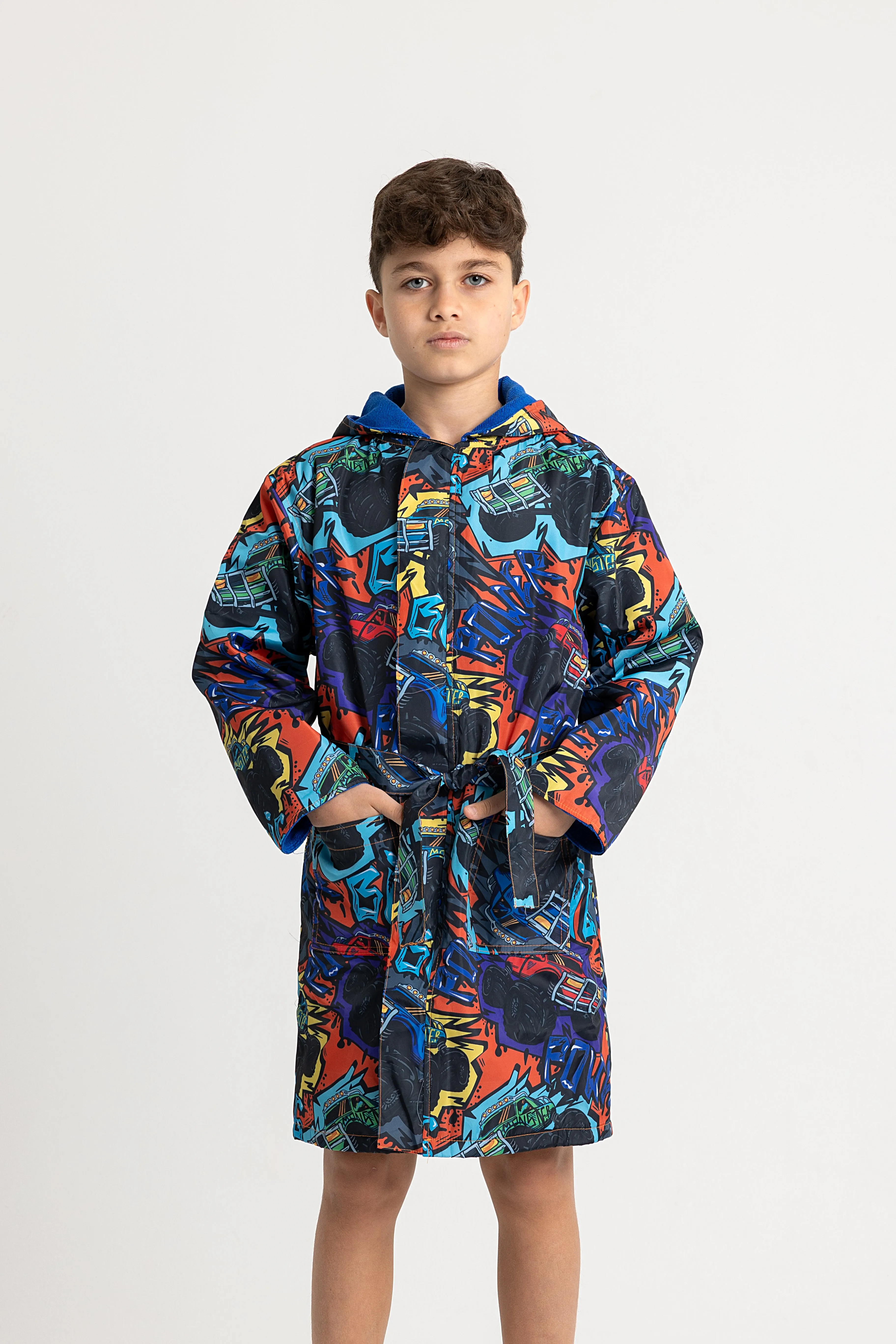 Jungen wasserdichter Bademantel – „Monster Truck“-Design