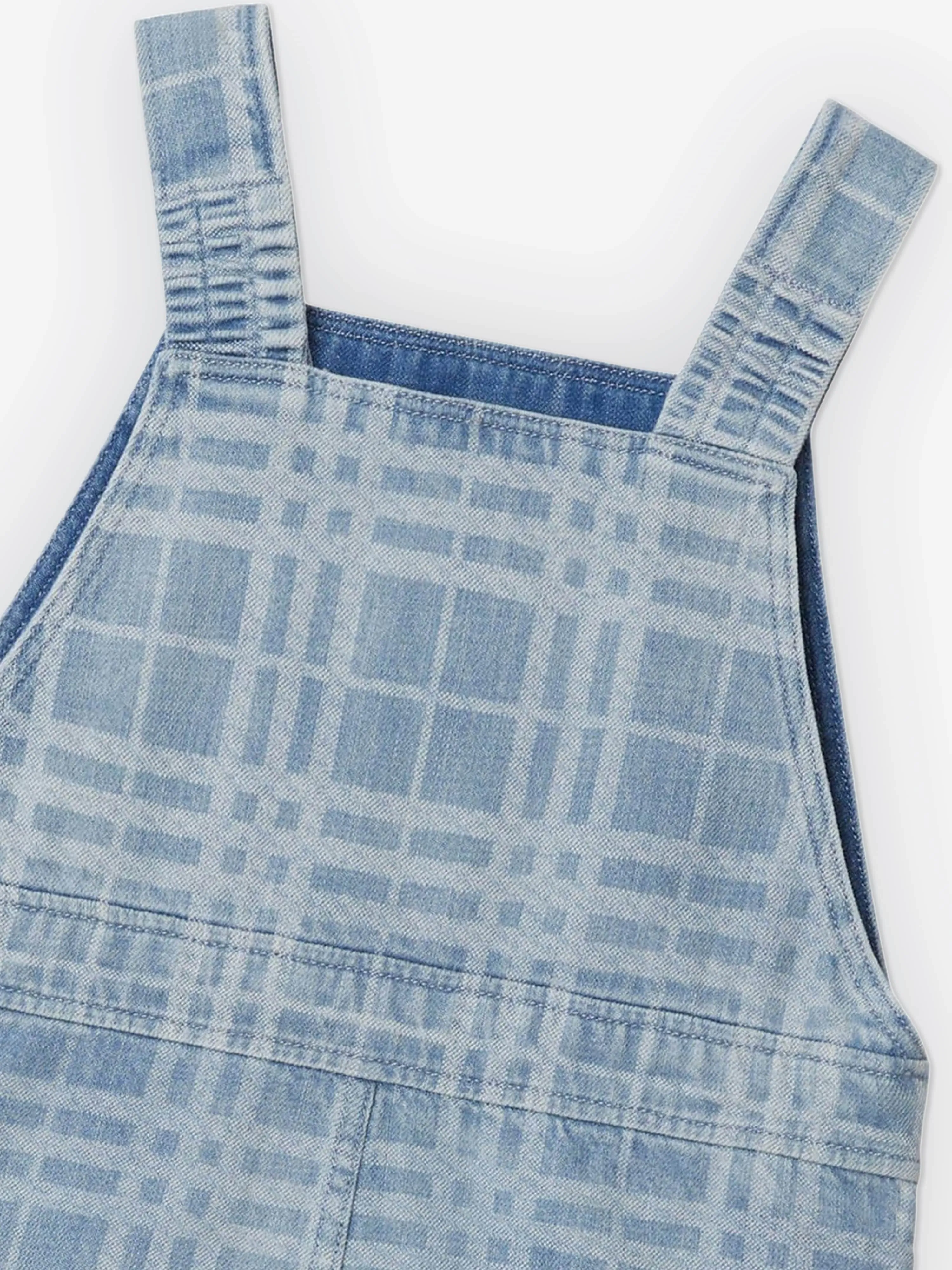 Burberry Girls Check Martine Schürzenkleid in Blau