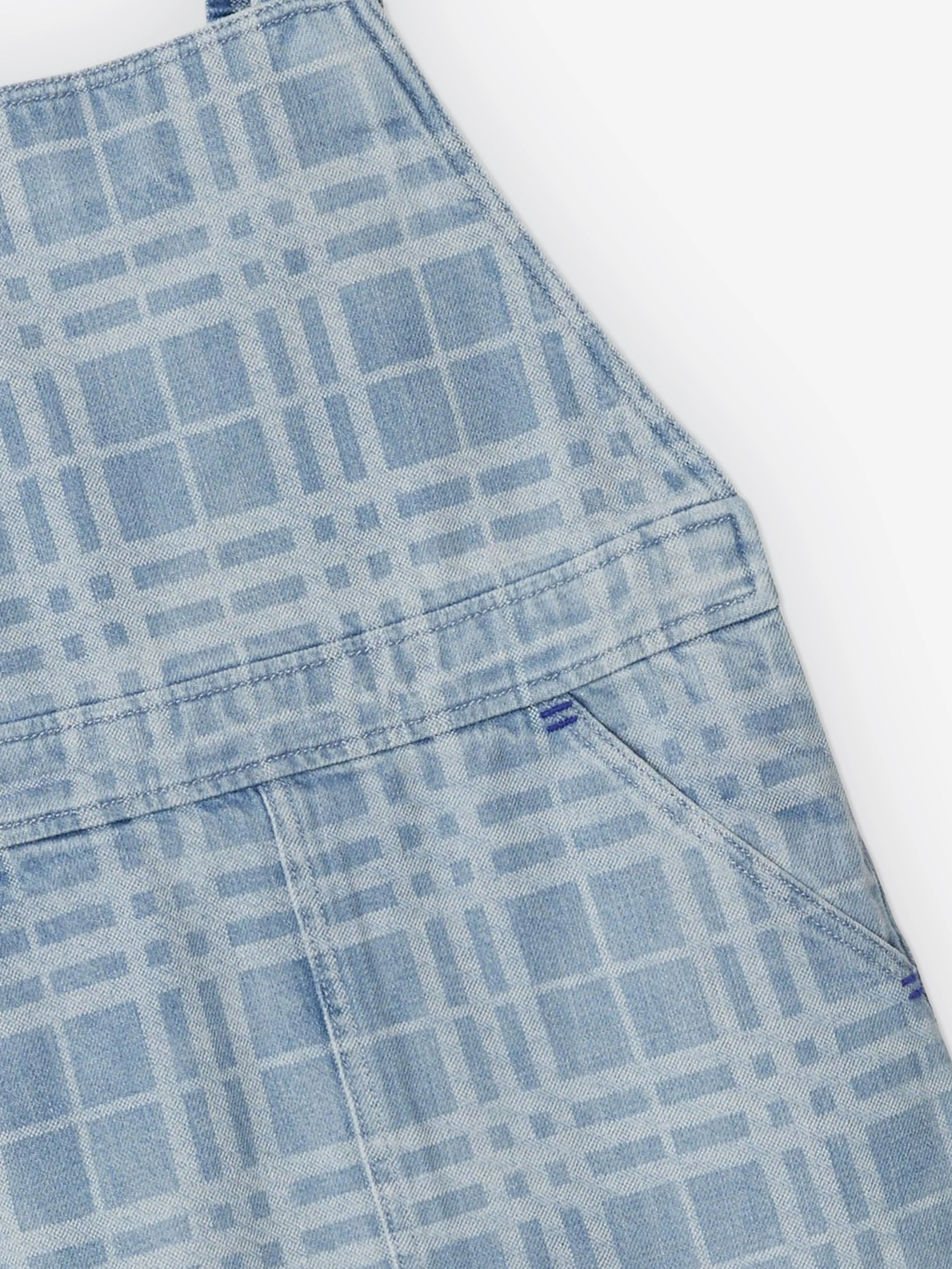 Burberry Girls Check Martine Schürzenkleid in Blau