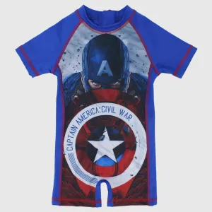Captain America Kurzärmeliger Overall-Badeanzug
