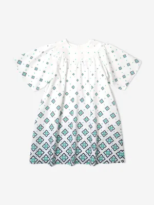 Casablanca Mädchen Degradiertes Monogramm Rüschenkleid in Blau