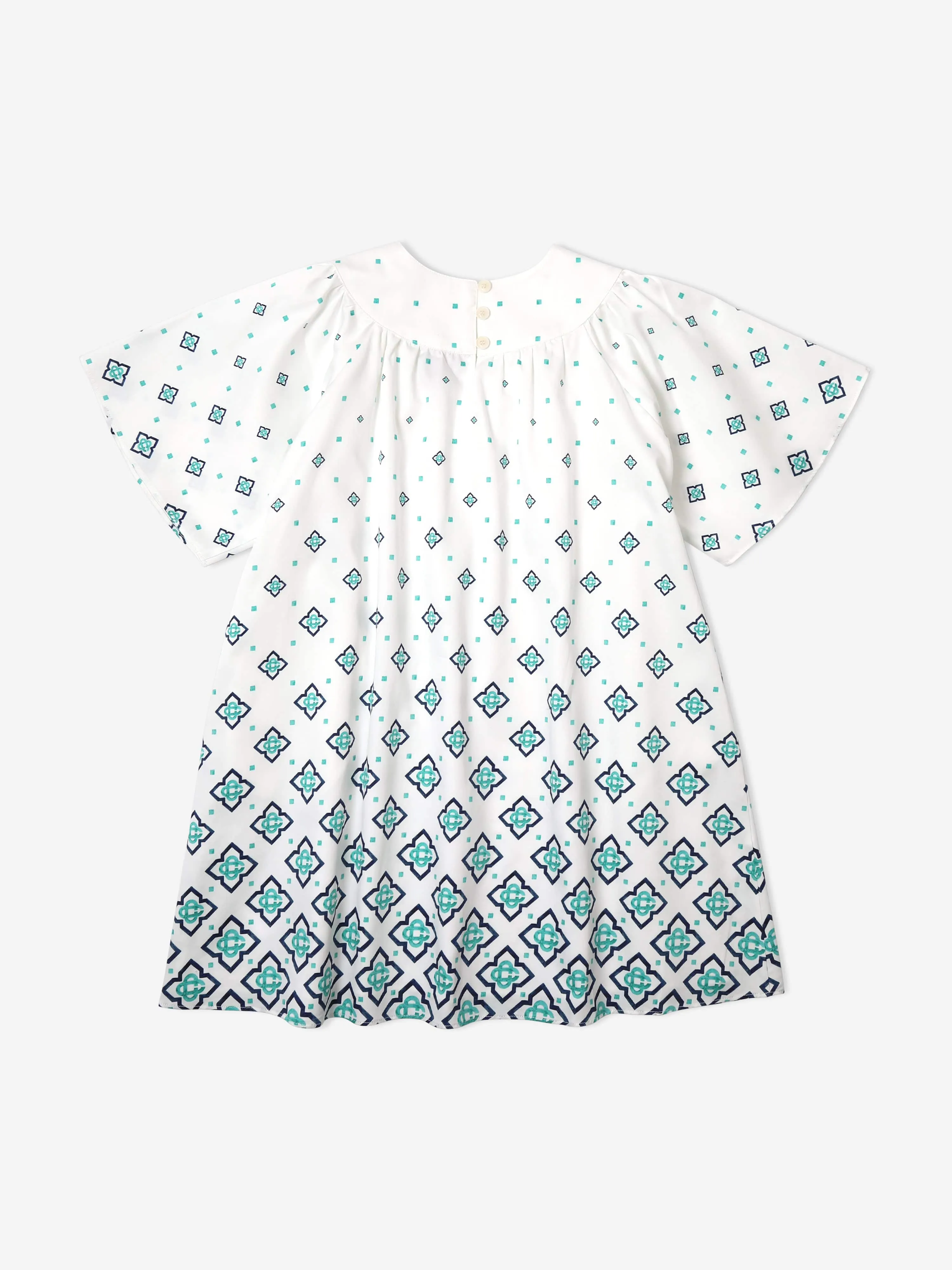 Casablanca Mädchen Degradiertes Monogramm Rüschenkleid in Blau