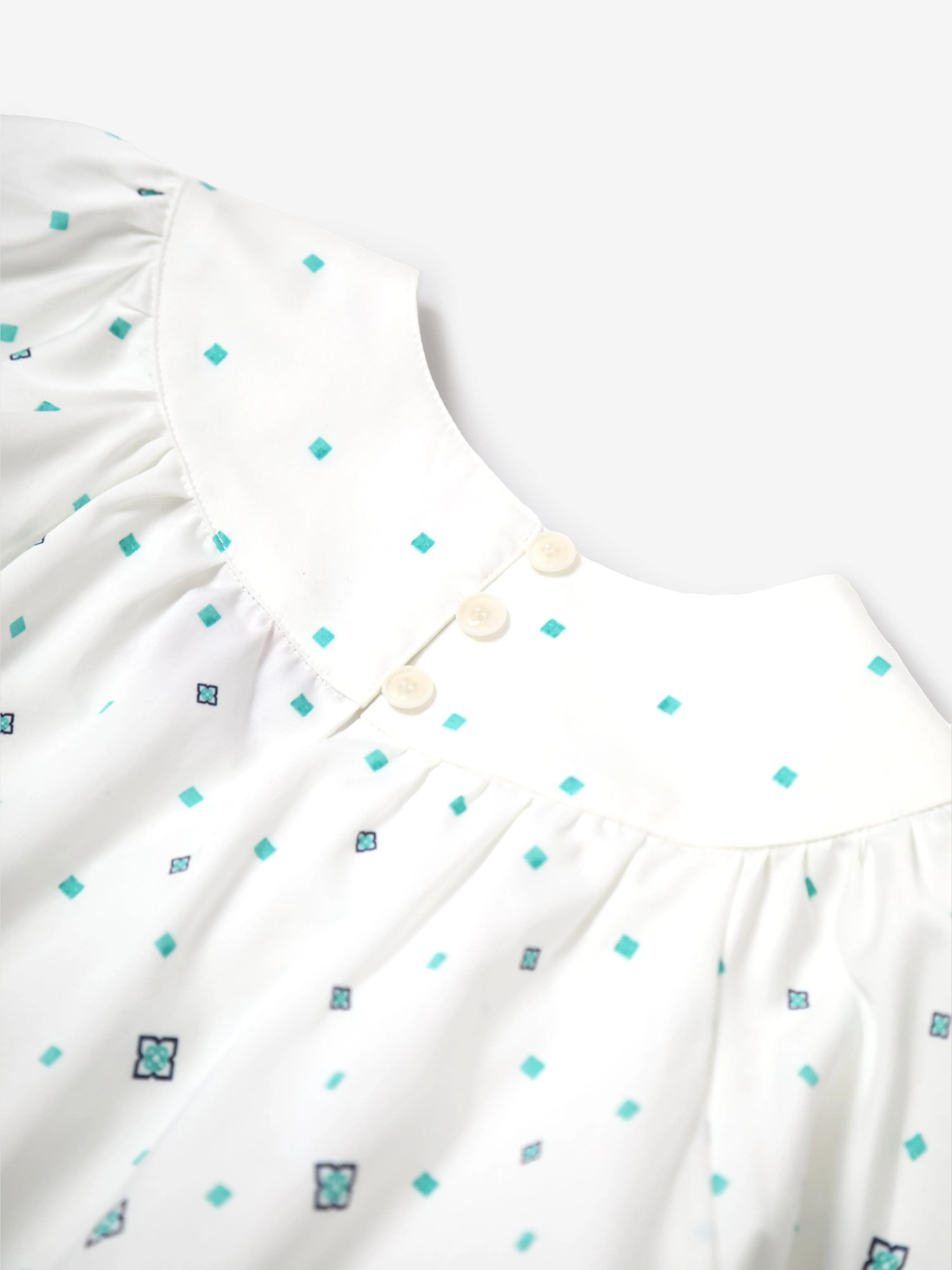Casablanca Mädchen Degradiertes Monogramm Rüschenkleid in Blau