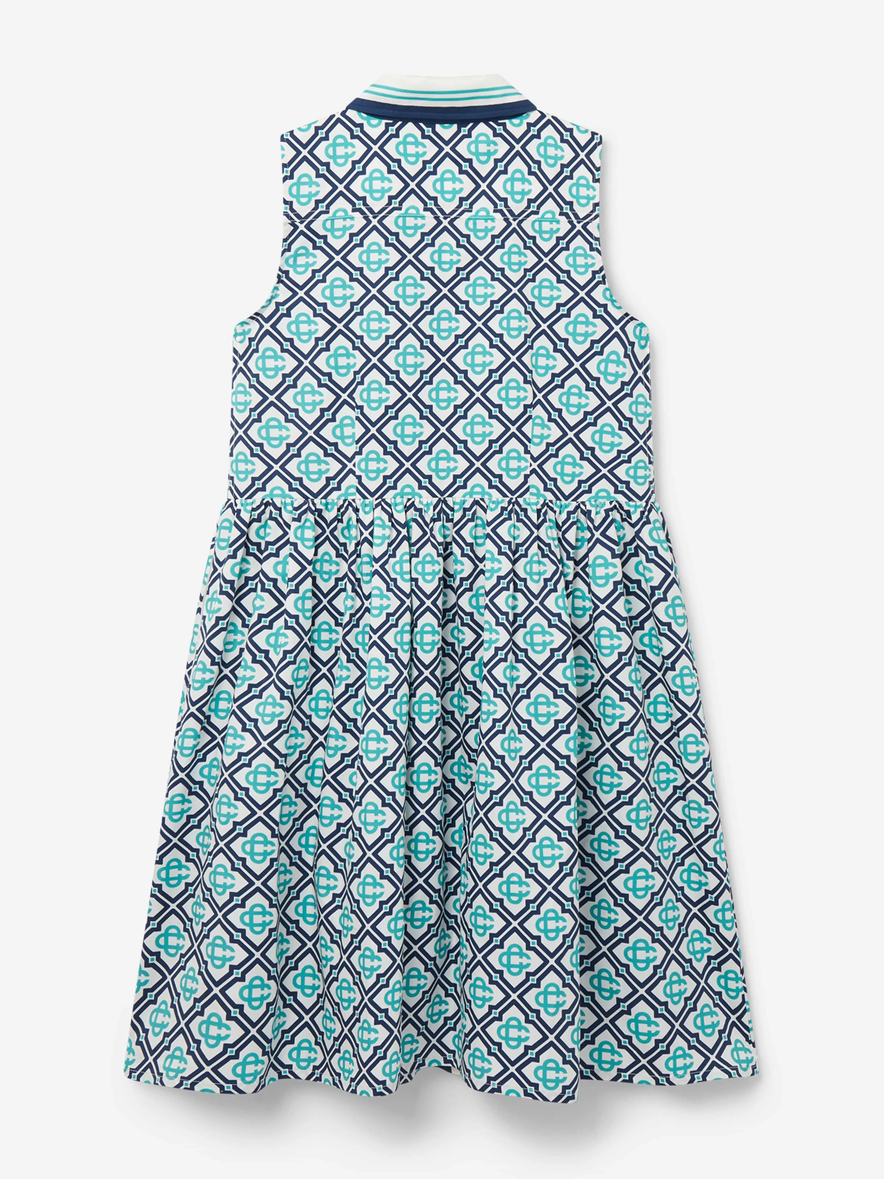 Casablanca Mädchen Monogramm Ärmelloses Shirtkleid in Blau