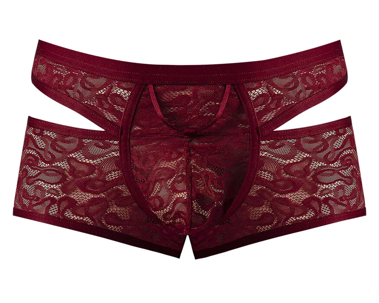 Bekleidung_Herren Power_Herrenunterwäsche Male Power 126-289 Lucifer Ausgeschnittenes Kurzshorts Farbe Burgunder