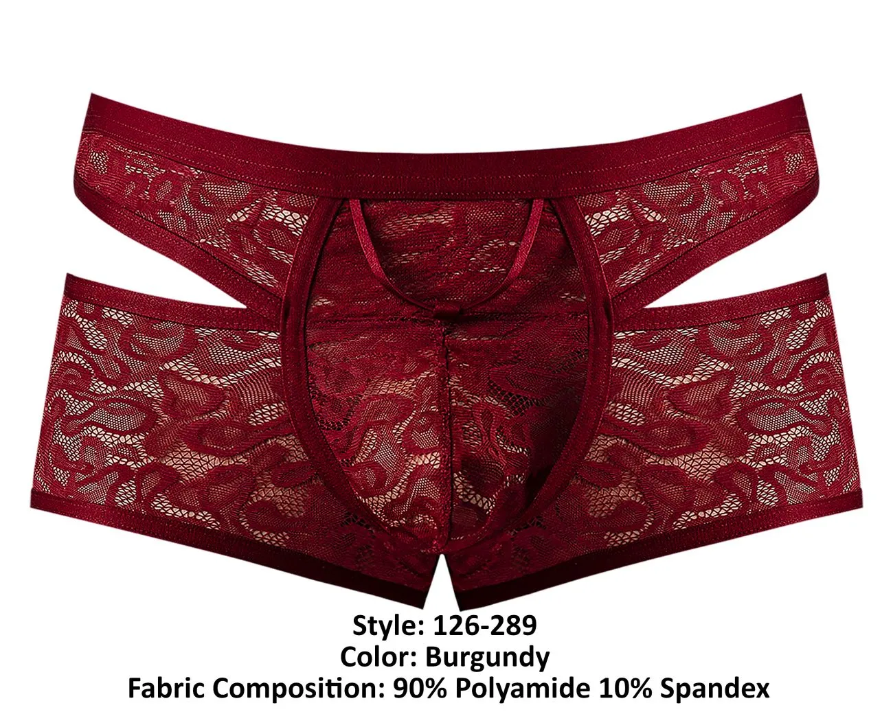Bekleidung_Herren Power_Herrenunterwäsche Male Power 126-289 Lucifer Ausgeschnittenes Kurzshorts Farbe Burgunder
