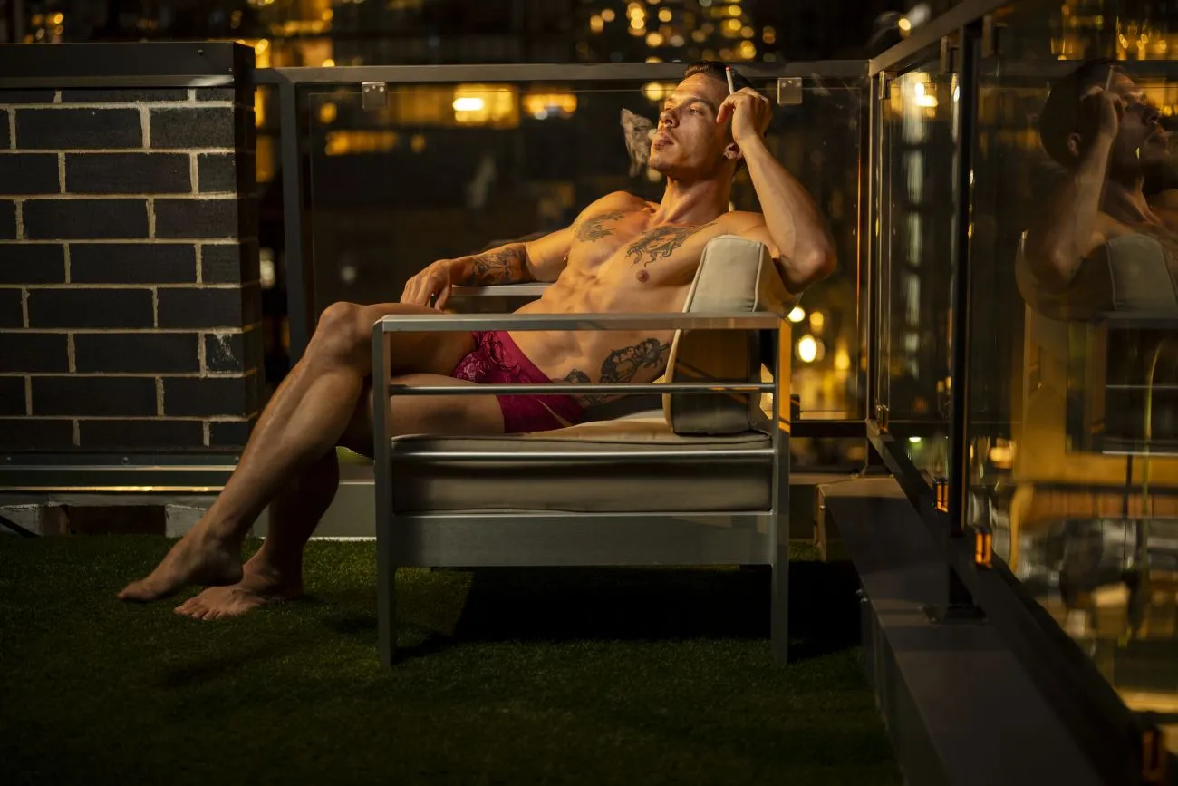 Bekleidung_Herren Power_Herrenunterwäsche Male Power 126-289 Lucifer Ausgeschnittenes Kurzshorts Farbe Burgunder