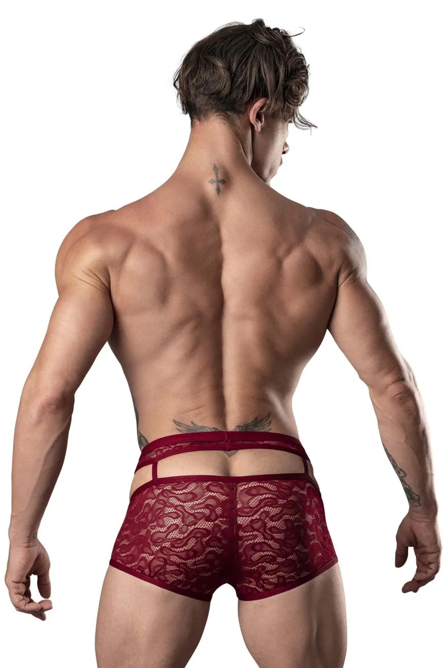 Bekleidung_Herren Power_Herrenunterwäsche Male Power 126-289 Lucifer Ausgeschnittenes Kurzshorts Farbe Burgunder