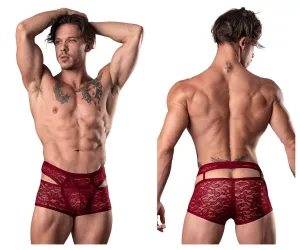 Bekleidung_Herren Power_Herrenunterwäsche Male Power 126-289 Lucifer Ausgeschnittenes Kurzshorts Farbe Burgunder