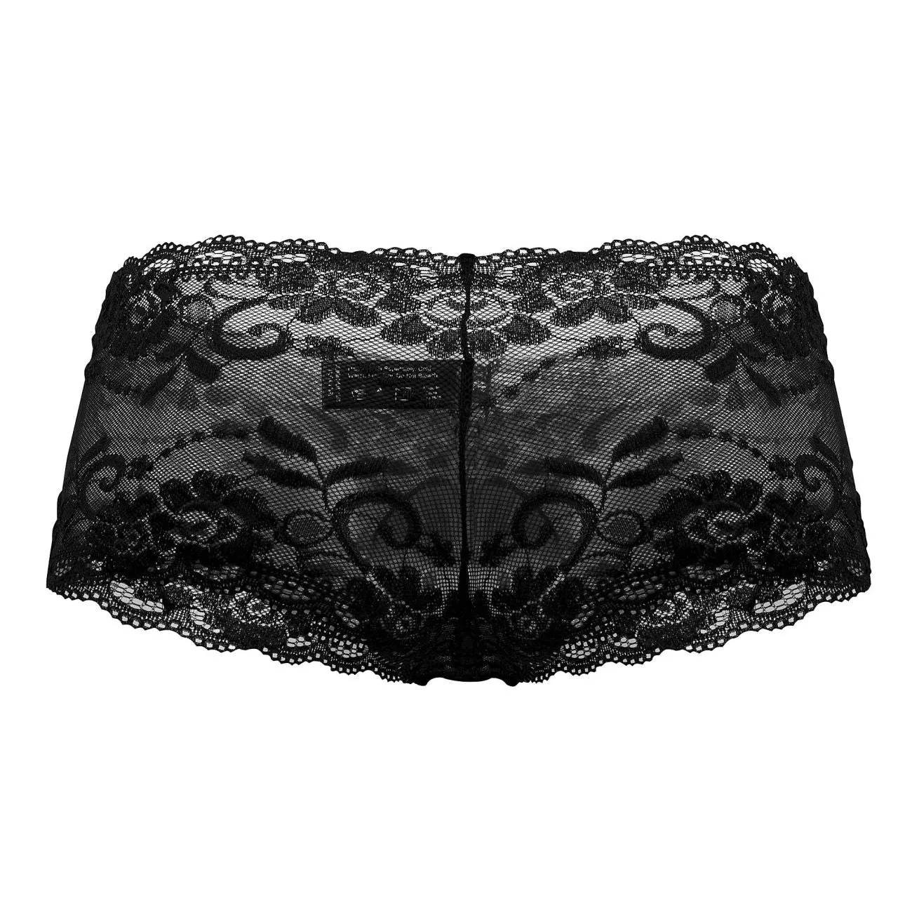 Bekleidung_Herren Power_Herrenunterwäsche Male Power 127-280 Verspielte Spitzen-Minishorts Durchsichtiger Beutel Farbe Schwarz