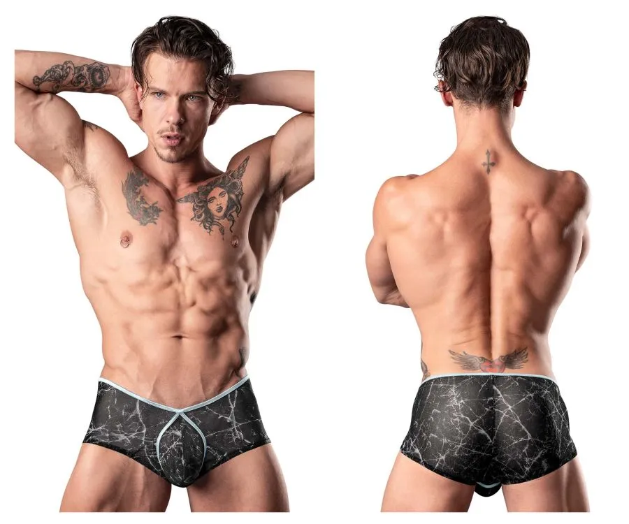 Bekleidung_Herren Power_Herrenunterwäsche Male Power 130-290 Marmormesh Mikro-Mini-Shorts Farbe Schwarz