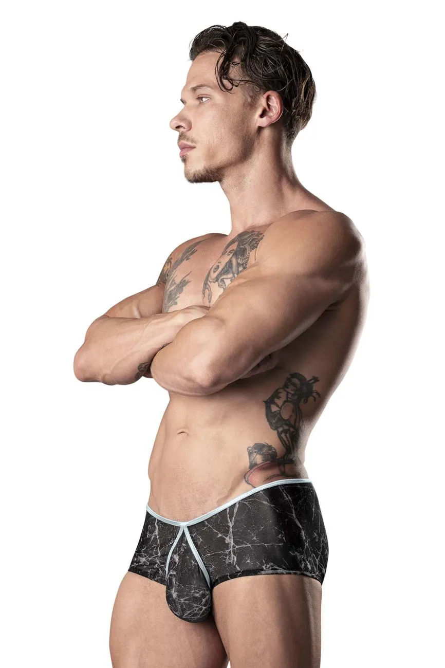 Bekleidung_Herren Power_Herrenunterwäsche Male Power 130-290 Marmormesh Mikro-Mini-Shorts Farbe Schwarz