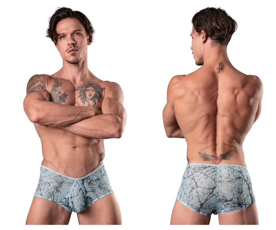Bekleidung_Herren Power_Herrenunterwäsche Male Power 130-290 Marmormasche Mikro Mini Short Farbe Hellblau