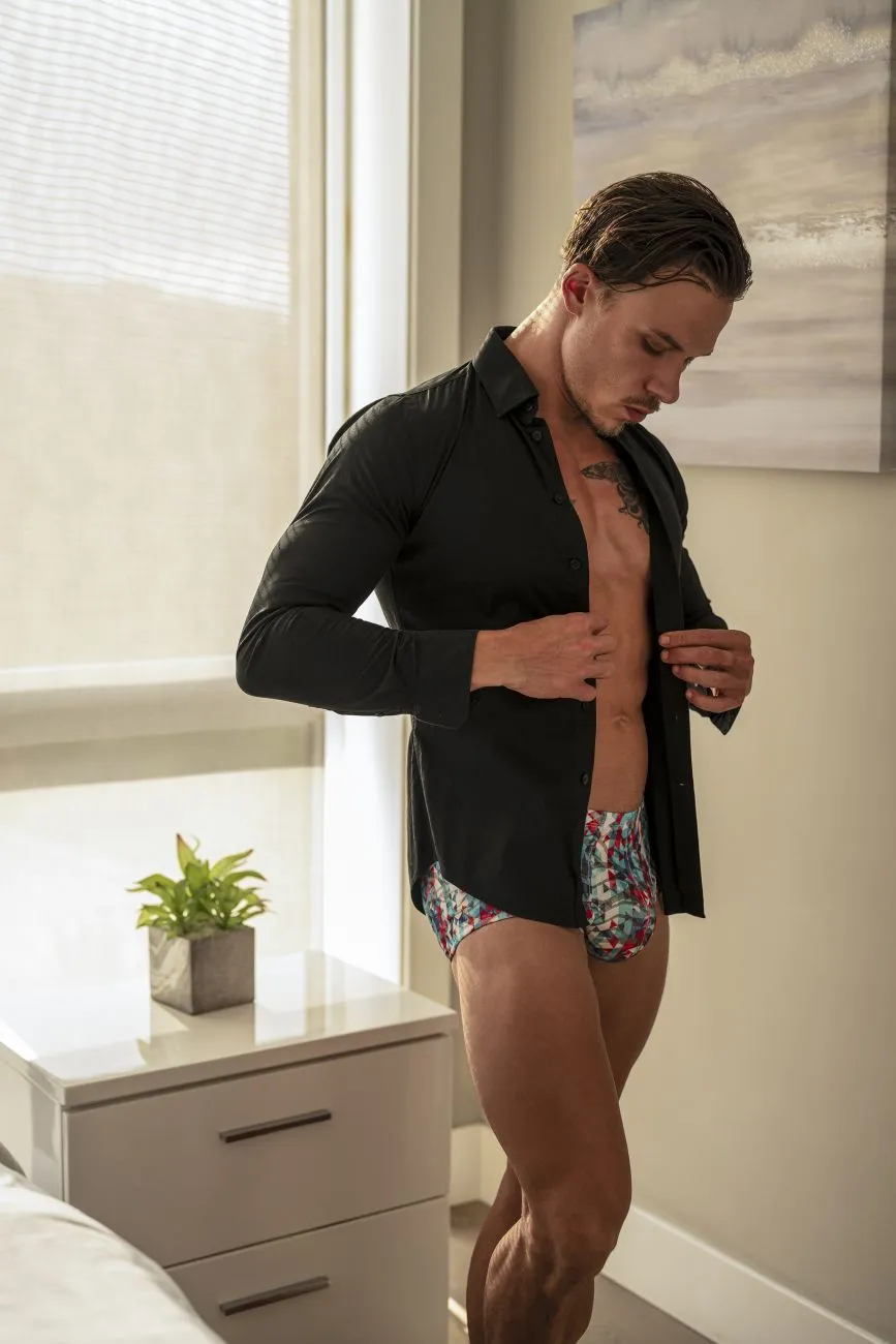 Bekleidung_Herren Power_Herrenunterwäsche Male Power 131-293 Deine Spitze oder Meine Beutel Short Farbe Rot-Weiß-Blau