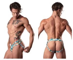 Bekleidung_Herren Power_Herrenunterwäsche Male Power 302-292 Ausschnitt Ausschnitt Mondlicht Farbe Blau-Grün-Weiß