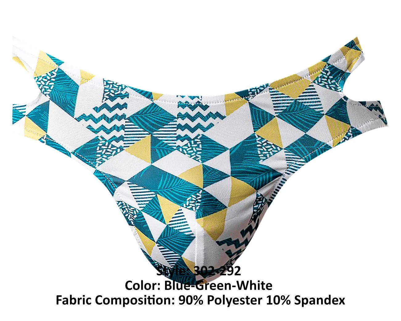 Bekleidung_Herren Power_Herrenunterwäsche Male Power 302-292 Ausschnitt Ausschnitt Mondlicht Farbe Blau-Grün-Weiß