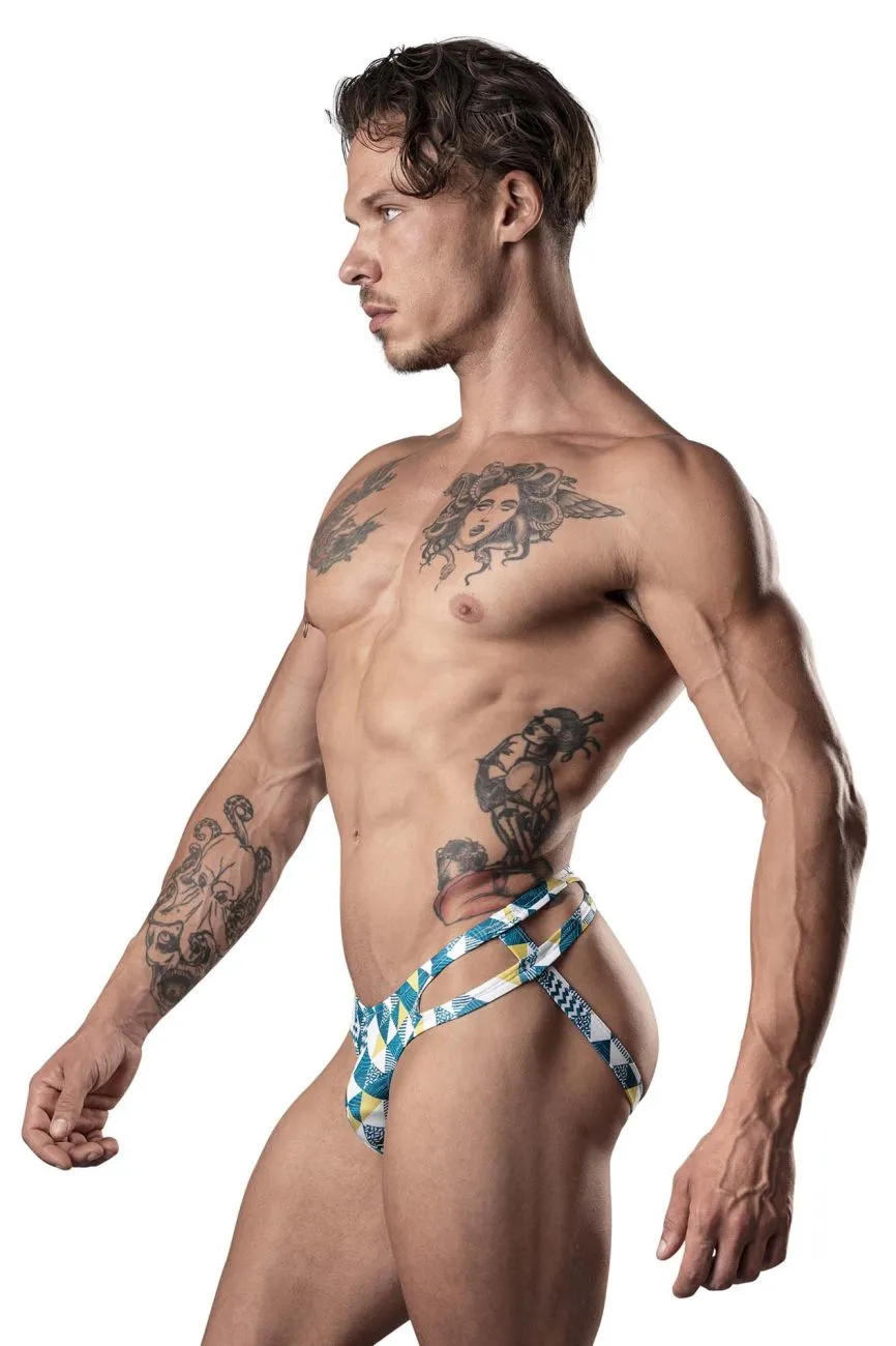 Bekleidung_Herren Power_Herrenunterwäsche Male Power 302-292 Ausschnitt Ausschnitt Mondlicht Farbe Blau-Grün-Weiß