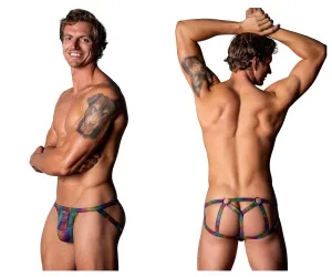 Bekleidung_Herren Power_Herrenunterwäsche Male Power 347-297 Pack N Play Jockstrap mit Kondomtasche vorne Farbe Regenbogen