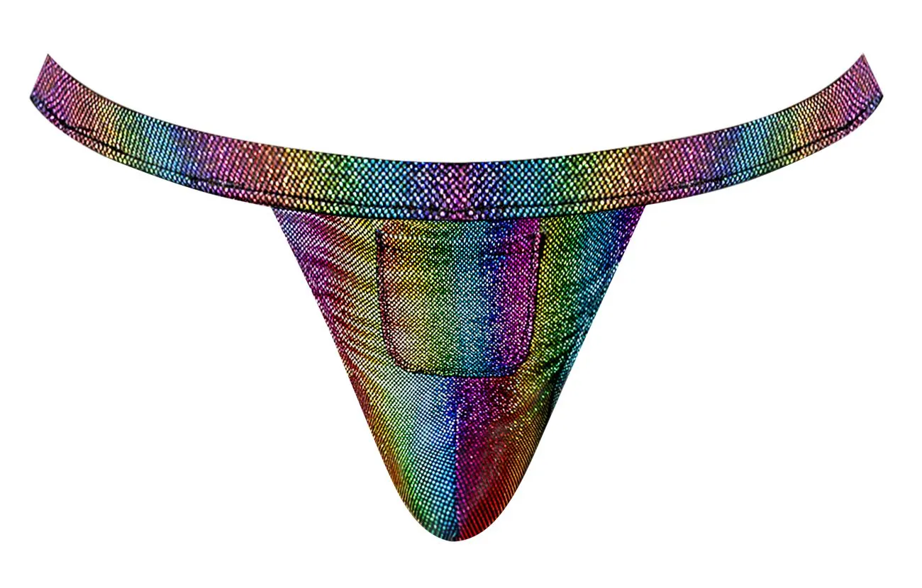 Bekleidung_Herren Power_Herrenunterwäsche Male Power 347-297 Pack N Play Jockstrap mit Kondomtasche vorne Farbe Regenbogen