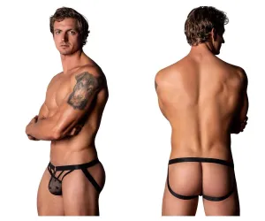 Bekleidung_Herren Power_Herrenunterwäsche Male Power 386-291 Love Star Jockstrap mit Ring Farbe Schwarz