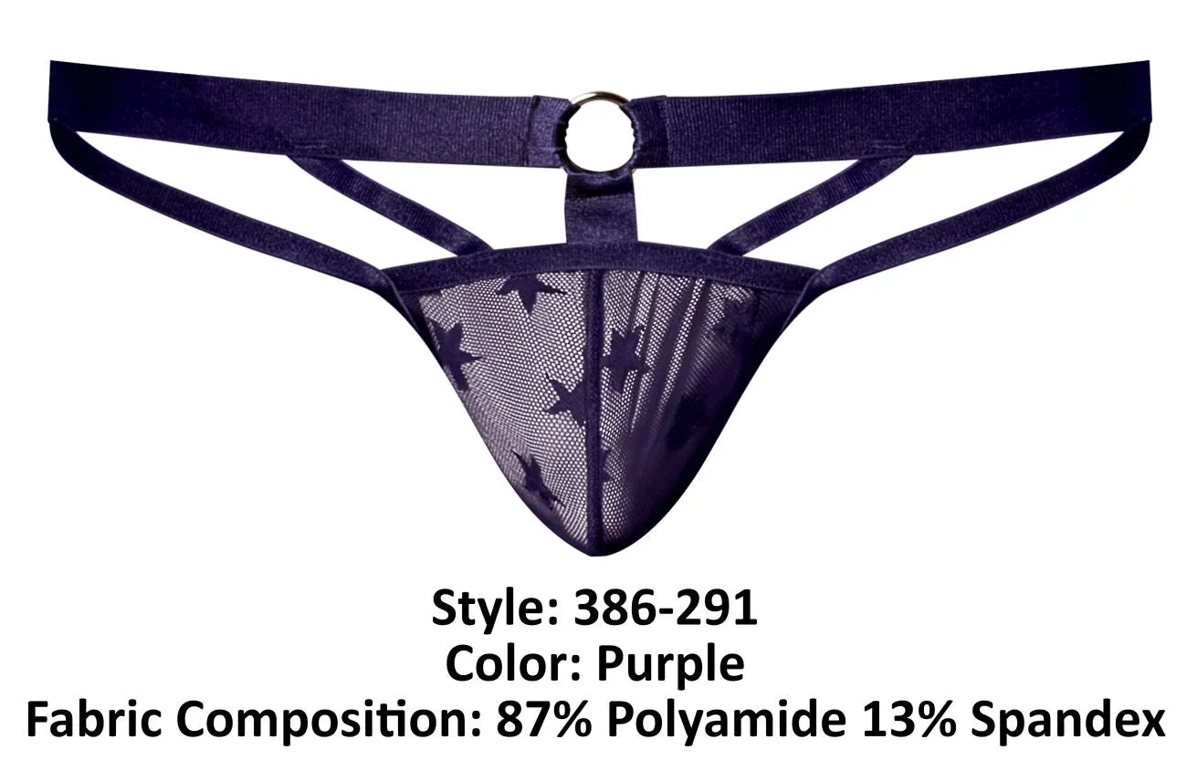 Bekleidung_Herren Power_Herrenunterwäsche Male Power 386-291 Love Star Jockstrap mit Ring Farbe Lila
