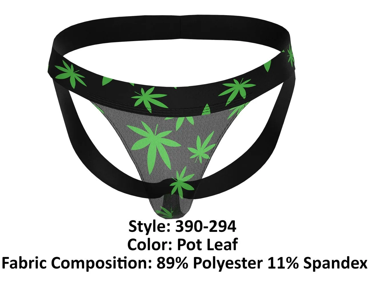 Bekleidung_Herren Power_Herrenunterwäsche Male Power 390-294 Dunstiger Tag Jockstrap Farbe Cannabisblatt